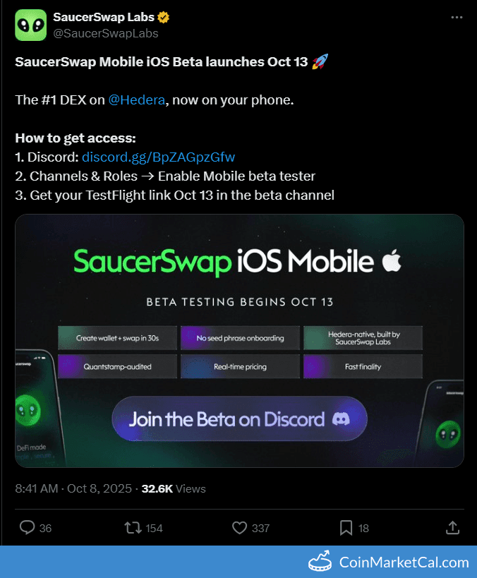 SaucerSwap Labs iOS Beta Launch