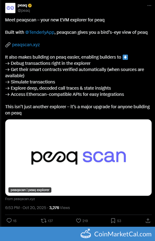 Peaq Peaqscan Explorer Live