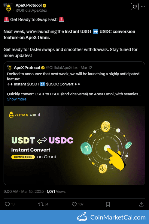 ApeX adds USDT-USDC Conversion