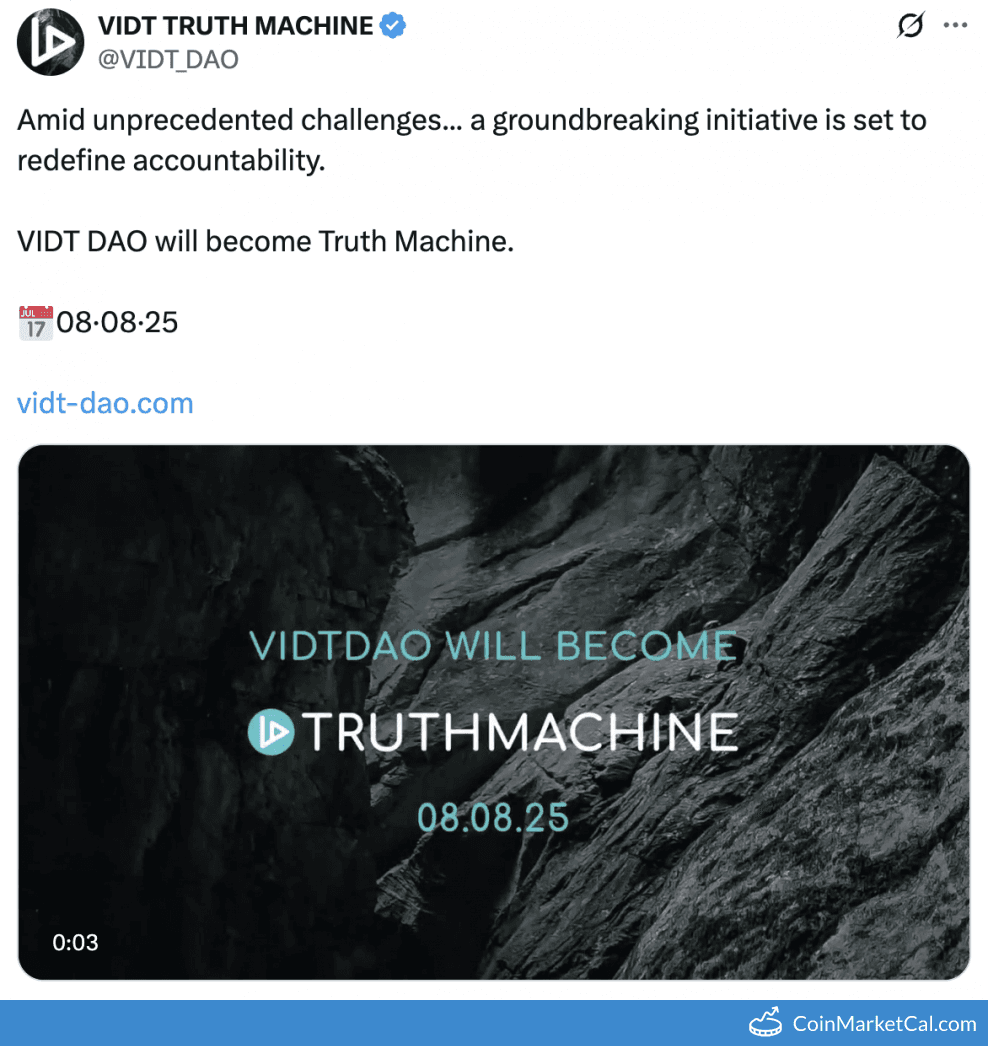 VIDT DAO's "Truth Machine" Launch