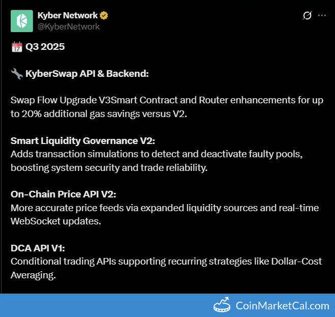 Kyber Network Crystal DCA API V1 Release