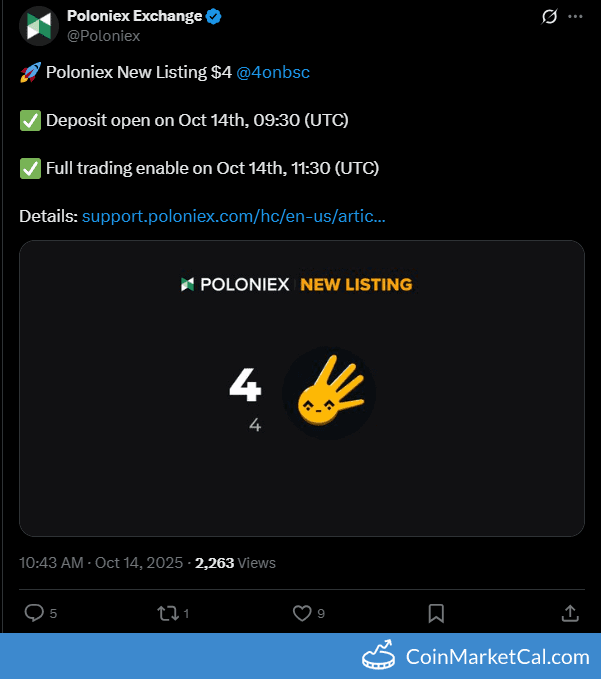 Poloniex Listing 4 Token