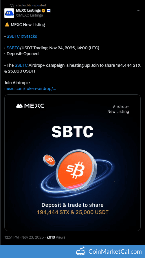 MEXC Global sBTC Listing on Nov 24