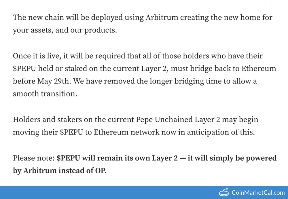 Pepe Unchained $PEPU Migration Deadline
