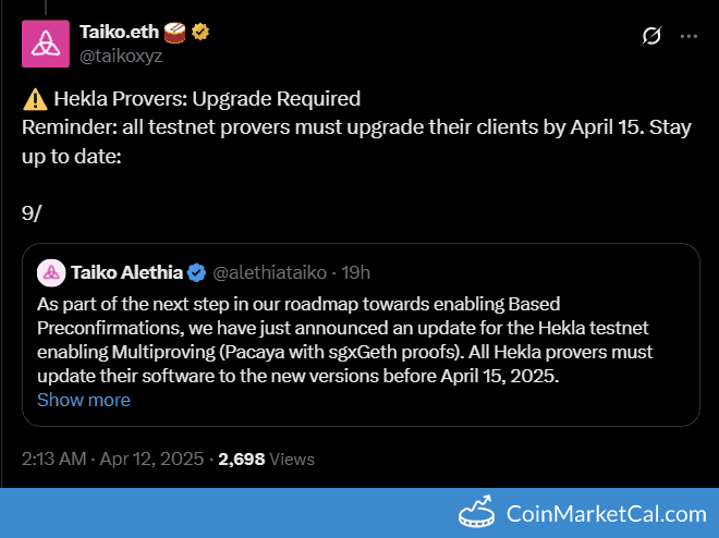 Taiko Provers Upgrade Deadline