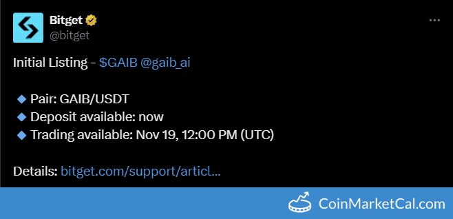 Bitget Listing GAIB Token