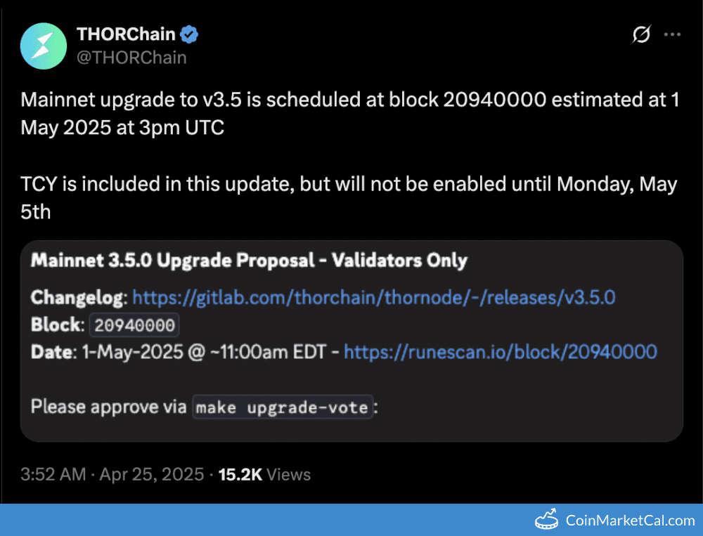 THORChain Mainnet v3.5 Upgrade