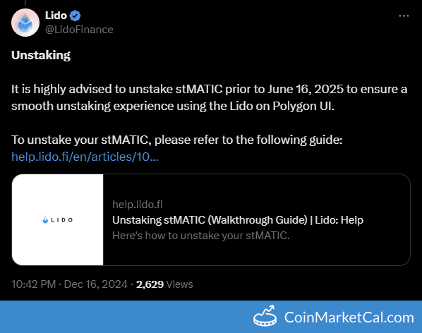 Lido on Polygon Staking Sunset - Final Withdrawal Deadline
