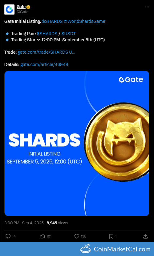 $Shards Gate.io Listing
