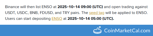 Binance Listing of Enso (ENSO) on October 14, 2025