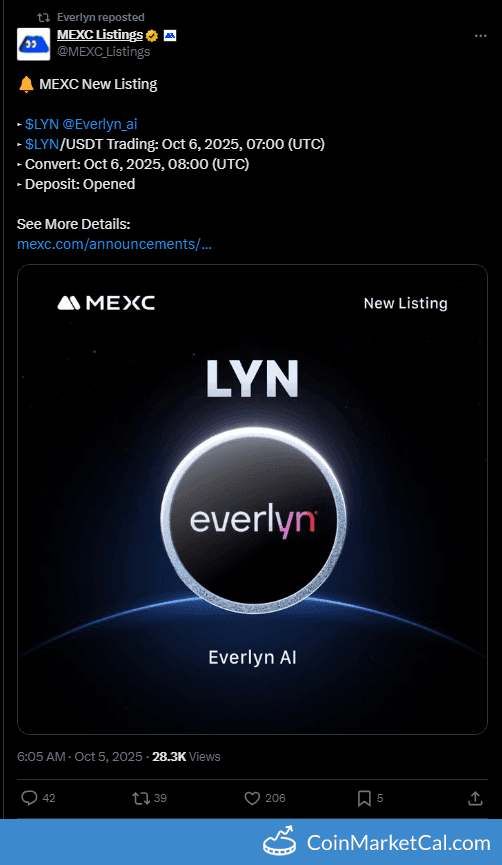 MEXC Everlyn (LYN) Listing