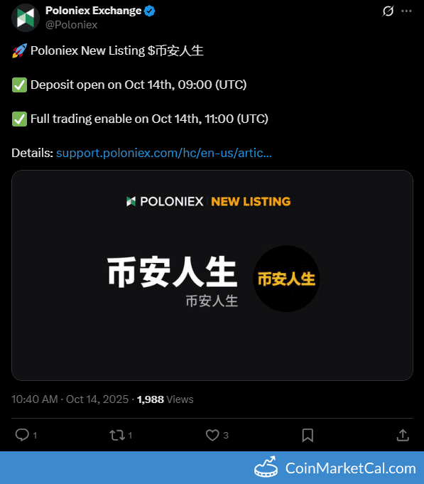 Poloniex Listing of BinanceLife (币安人生) Token