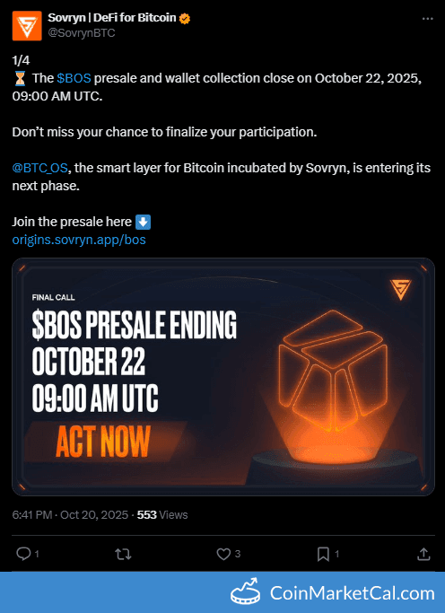 Sovryn BOS Presale Deadline
