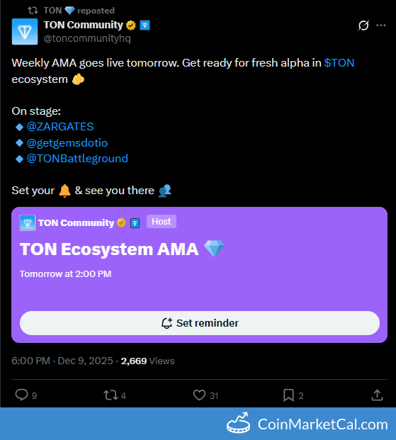 Toncoin Weekly AMA with @ZARGATES and @getgemsdotio