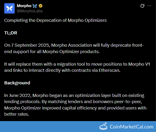 Morpho Optimizers Deprecation