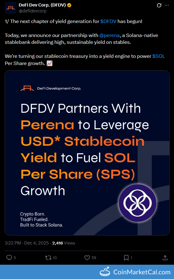 DFDV Staked SOL Perena Partnership