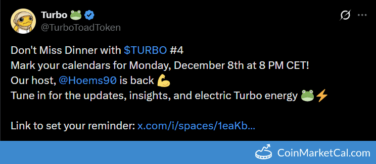 Turbo Dinner with TURBO #4 Team Update