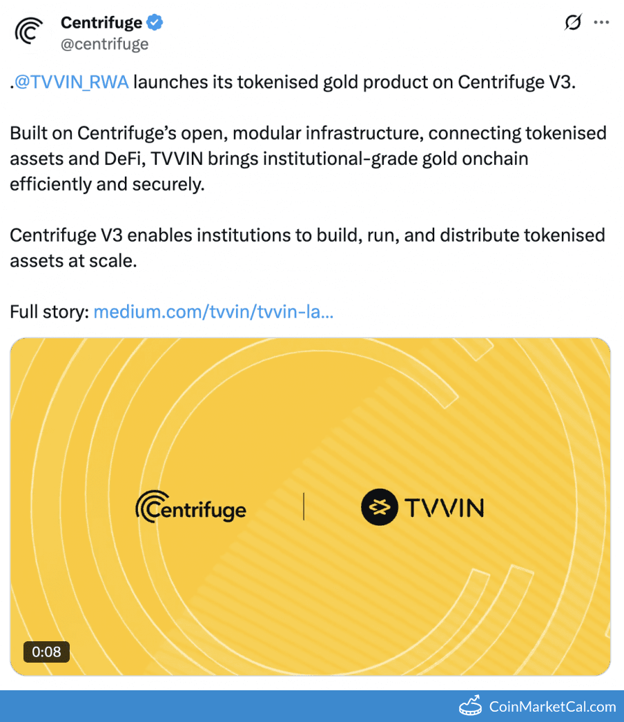TVVIN x Centrifuge Tokenised Gold Product Launch