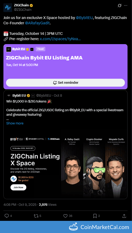 Bybit EU X Space Exclusive AMA with ZIGChain co-founder