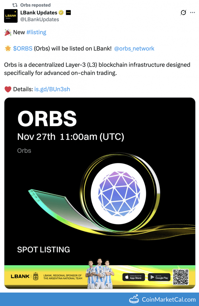 Orbs (ORBS) LBank Listing