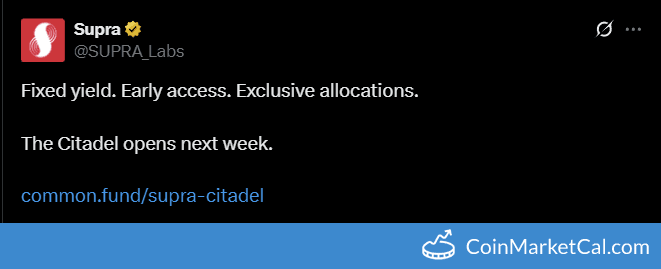 SUPRA Labs Citadel Opening Deadline