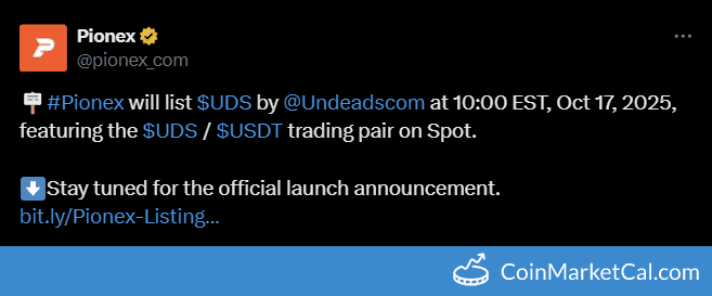 Pionex Listing of Undeads Games (UDS)