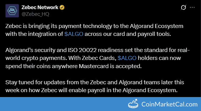 Zebec Network x Algorand Integration Update 