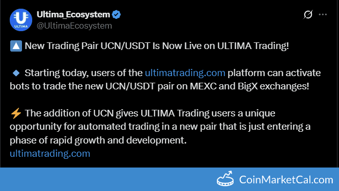 Ultima (UCHAIN) Listing and UCN/USDT Bot Trading Activation