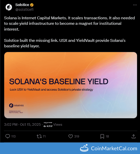 Solstice YieldVault Launch
