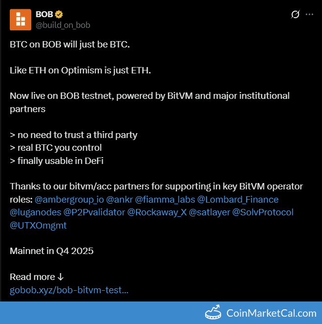 Build on Bitcoin (BOB) Mainnet