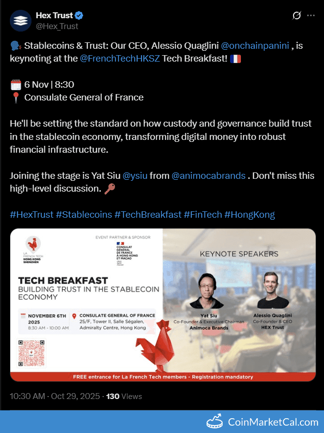 Hex Trust USD FTHKS Tech Breakfast