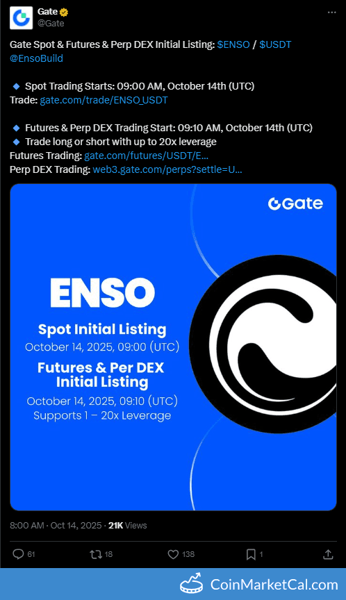 Gate.io Listing Enso with ENSO/USDT Pair