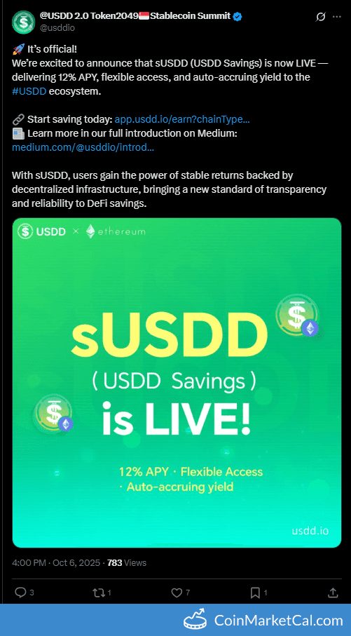 USDD sUSDD Launch on Ethereum
