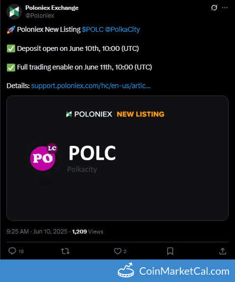 PolkaCity (POLC) Listing on Poloniex 