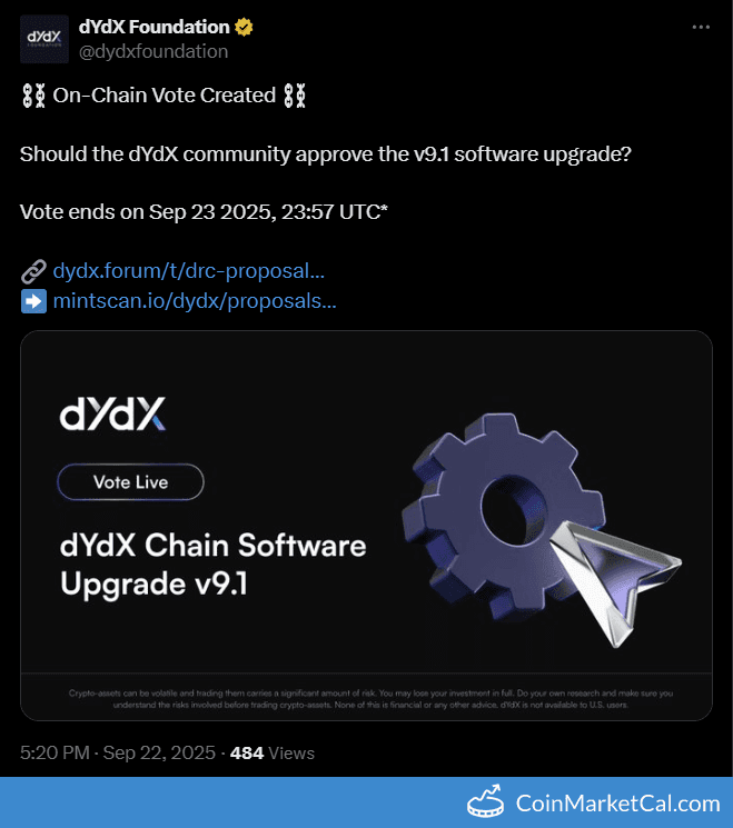 dYdX Prop #283 Vote on v9.1 Upgrade