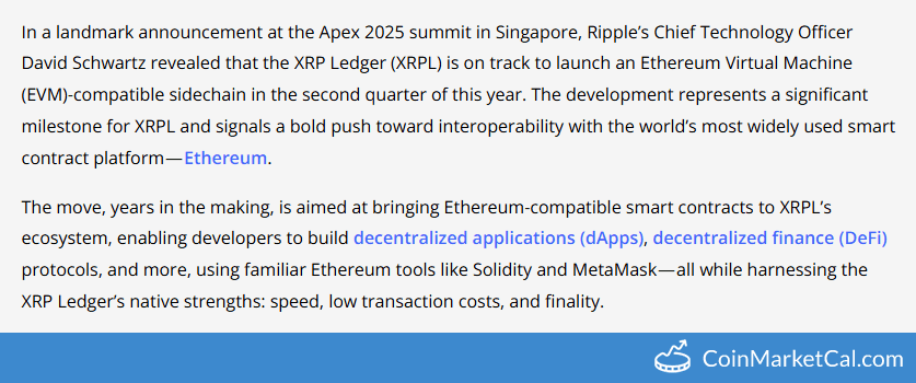 XRPL EVM-Compatible Sidechain Launch: Q2 2025