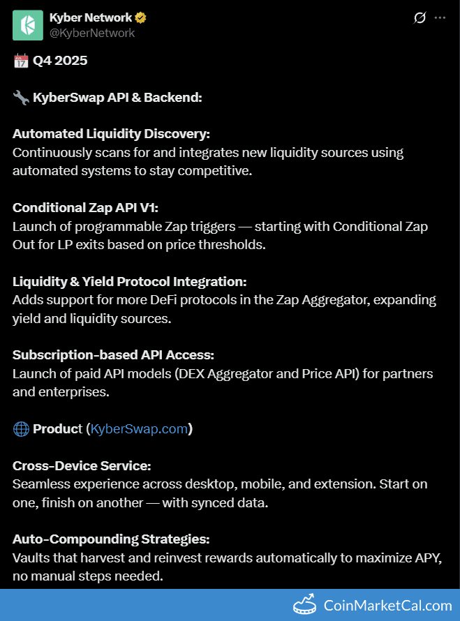 Kyber Network More Liquidity & Yields