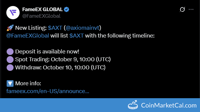 FameEX Listing of AXIOMA TOKEN (AXT)