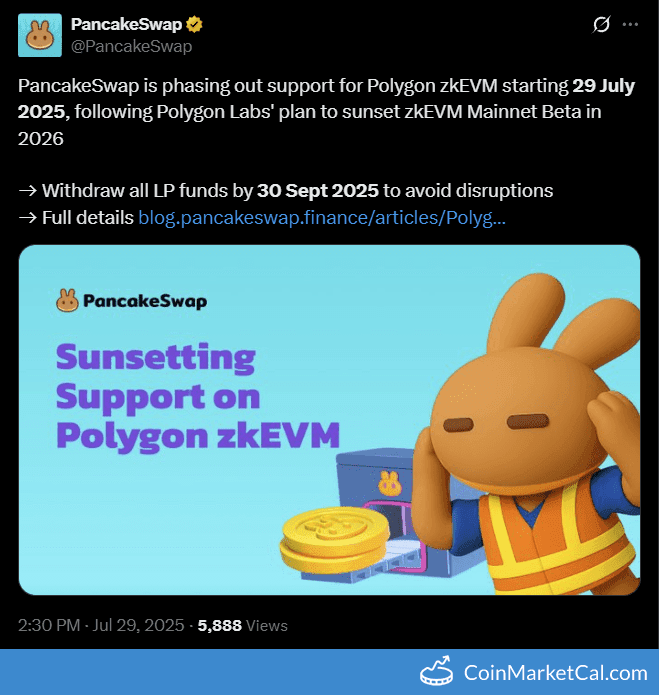 PancakeSwap Polygon zkEVM Support Sunset Deadline