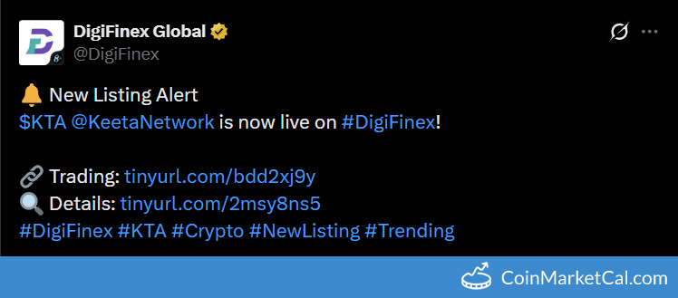 DigiFinex Listing Keeta (KTA)