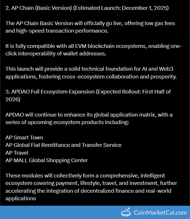 APDAO AP Chain (Basic Version) Launch