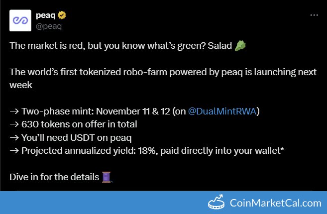 peaq Tokenized Robo-farm Launch