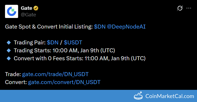 Gate.io Lists DeepNode