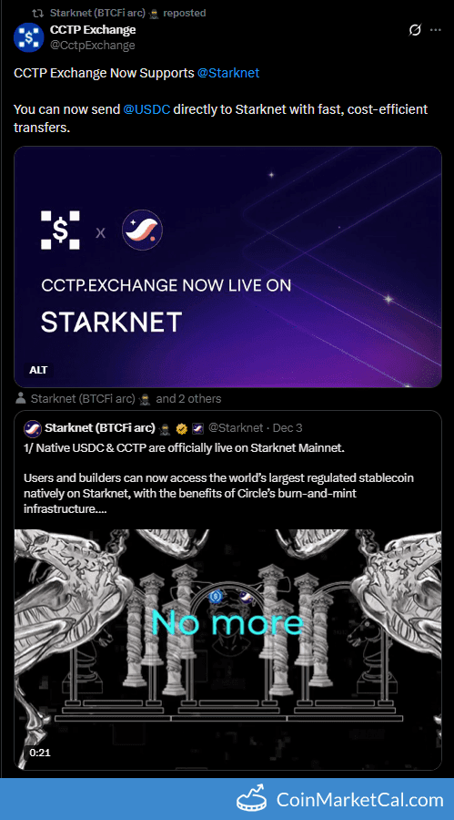 Starknet (Starknet) on CCTP Exchange