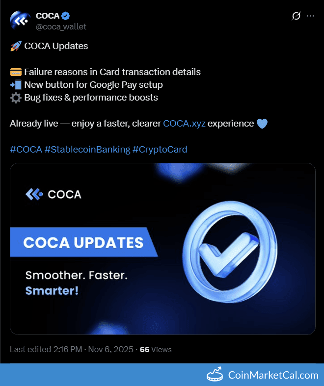 COCA Updates Release 2025-11-06