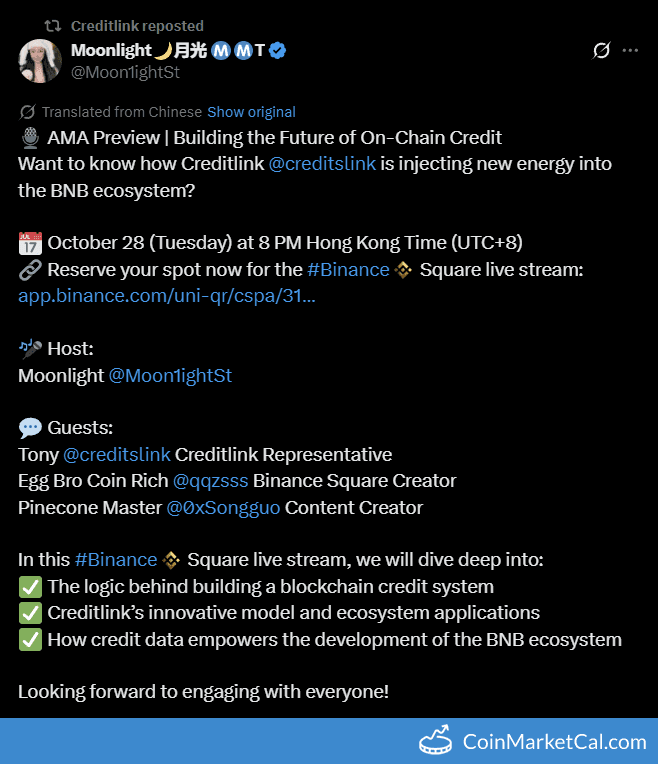 Binance Square AMA - Creditlink Token