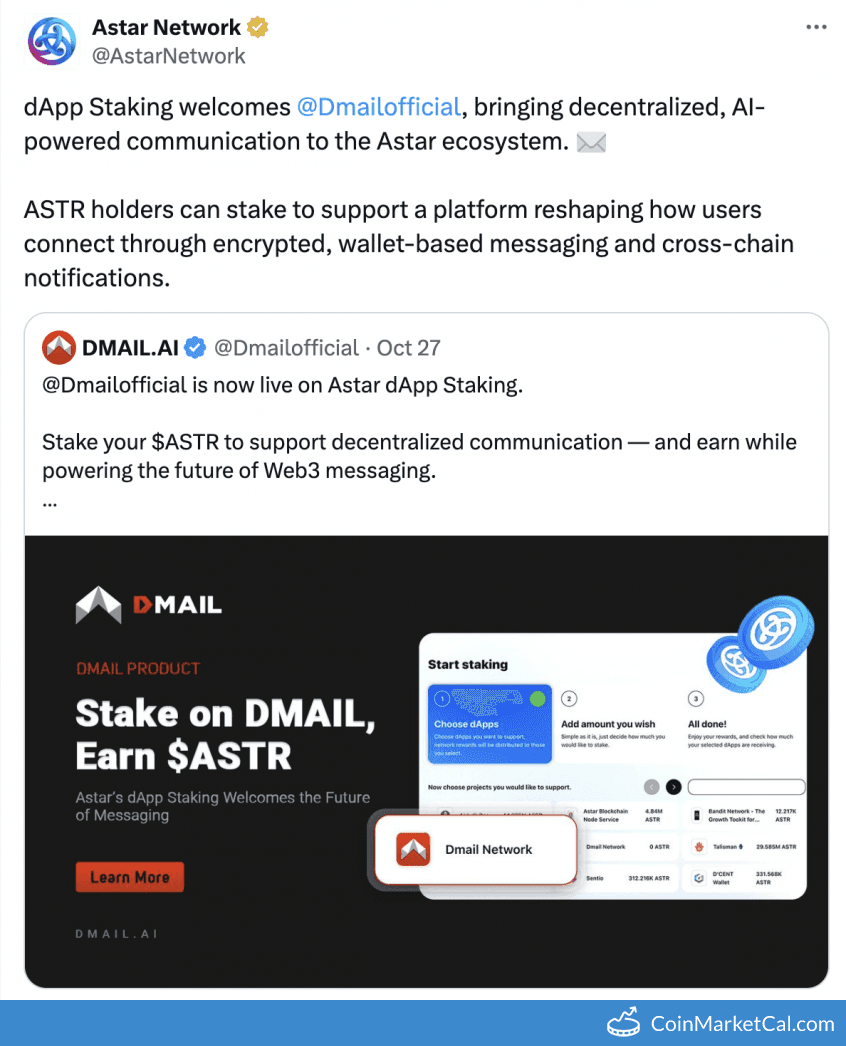 Astar Network Dmail dApp Staking Integration