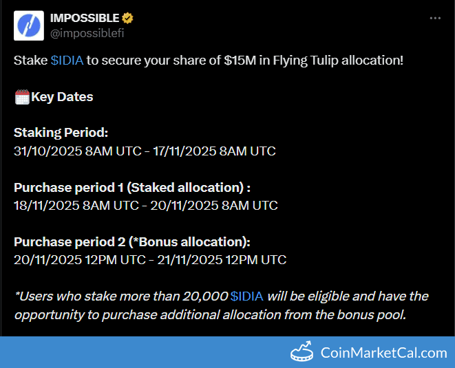 Impossible Finance Launchpad Flying Tulip Staking