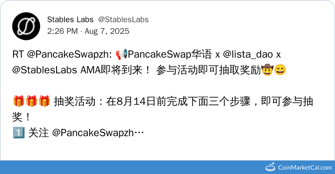 PancakeSwap x Lista DAO x Stables Labs AMA