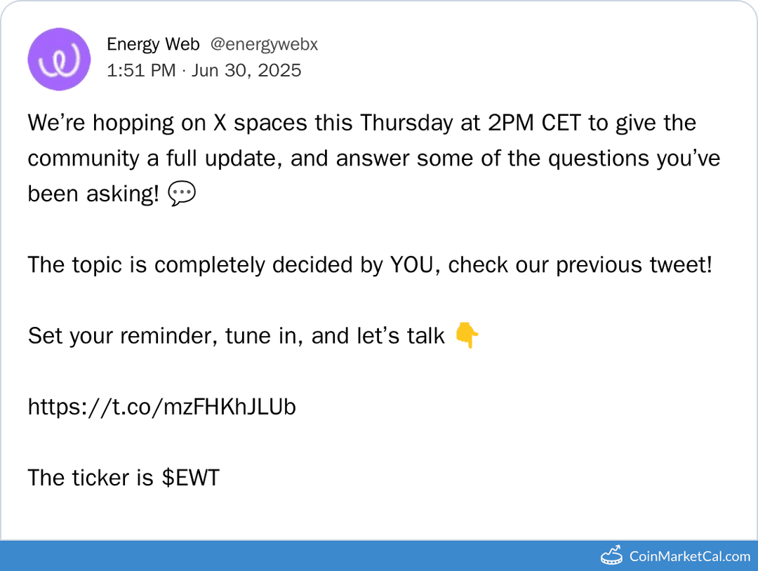 Energy Web X Spaces AMA